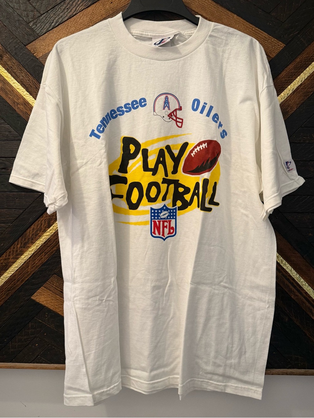 Deadstock 1997 Tennessee Oilers “Play Football” Logo Athletic Shirt